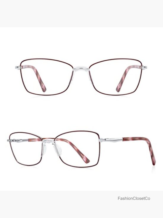 Metal Frame Reading Glasses with Spring Hinge Blue Light Blocking main image 6